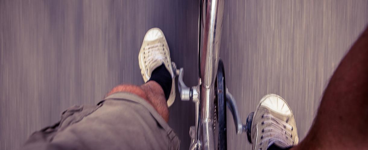 Man riding bike