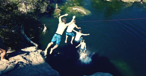jumping off a cliff