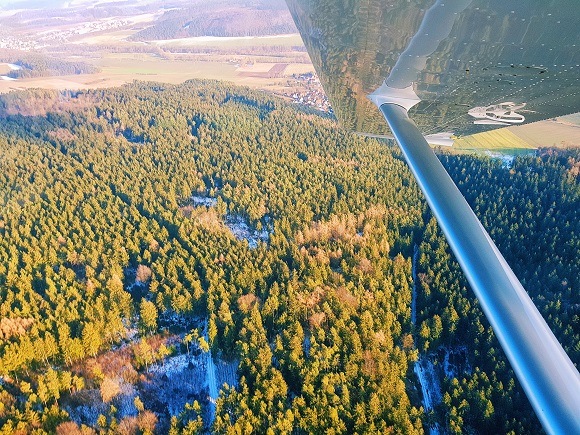 View of the landscape from a plane