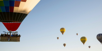 Image of people in a hot air balloon